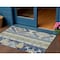 Homeroots 3' X 5' Navy Blue Green And Gray Aztec Washable Indoor Outdoor Area Rug 598484 - alternate 1
