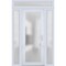 Vdomdoors Front Exterior Prehung FiberGlass Door Frosted Glass / Manux 8102 White Silk / 2 Sidelight and Tran MANUX8102EXD-WS-W14+30+14 x H80+14-LH - alternate 1
