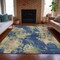 Homeroots 8' X 10' Navy Blue And Beige Abstract Washable Indoor Outdoor Area Rug 630696 - alternate 5