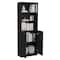 Homeroots 71" Black Five Tier Bookcase with Four doors 546352 - alternate 4