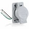 Leviton Straight Blade Receptacle, 5-15R, 15 A, 125V AC, 2 Pole, 3 Wire, Flush Mount, Grounded LNR96-1 - alternate 1