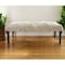 Homeroots 47in Cream and Black Cotton Upholstered Geometric Bench 483751 - alternate 5