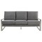 Leisuremod Jefferson Contemporary Velvet Sofa with Silver Frame, Light Grey JAS77LGR - alternate 5