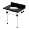 Kingston Brass 30" Black Granite Console Sink with Acrylic Legs, 8-Inch, 3-Hole, Black Granite/Oil Rubbed Bronze KVPK3030KA5 - alternate 1