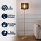 Jonathan Y Maryna 59.5 in. Minimalist Modern Teahouse Wood w/Ribbed Cocoon Pumpkin Shade LED Floor Lamp, Black/L JYL4200C - alternate 6