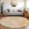 Homeroots 8' Coral Green And Copper Round Abstract Washable Indoor Outdoor Area Rug 600284 - alternate 4