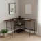 Homeroots 47" Espresso and Black Wood and Metal Corner Trestle Computer Desk 489992 - alternate 7