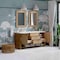 James Martin Vanities Solene 72 in. Double Vanity, Seaside Oak, w/ 3 CM Arctic Fall Solid Surface Top D225-V72-SSO-3AF - alternate 3