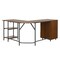 Homeroots 59" Walnut Wood and Stainless Steel L Shape Computer Desk With Three Drawers 723754 - alternate 6