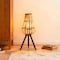 Vintiquewise Indoor and Outdoor Modern Natural Bamboo Decorative Lantern with Black Stand and Glass Candle Holder QI004165 - alternate 4