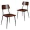 Flash Furniture Lincoln Industrial Dining Chair with Gunmetal Steel Frame and Rustic Wood Seat, PK2 2-XU-DG-60725-GG - alternate 1
