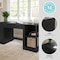 Martha Stewart Kayden Single-Drawer Desk w/2 Tier Shelf and 3 Drawer File Cabinet in Black w/Bronze Hardware KHO-23042-TBSFFC-BK-BK-MS - alternate 7