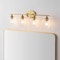 Jonathan Y Jayne 32" 4-Light Iron/Glass Cottage Rustic LED Vanity Light, Brass Gold JYL7548B - alternate 4