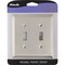 Amerelle 2-Gang Stamped Steel Toggle Switch Wall Plate Brushed Nickel 163TTBN - alternate 1