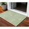 Homeroots 3' X 5' Artichoke Green And Ivory Damask Washable Indoor Outdoor Area Rug 603491 - alternate 1