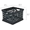 Sterilite Storage Crate, 3 qt, Polypropylene, Black, 15-5/8 in L, 13-3/4 in W, 10-5/4 in H 16940906 - alternate 2