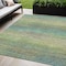 Homeroots 5' X 8' Artichoke Green Striped Washable Indoor Outdoor Area Rug 608450 - alternate 1