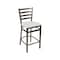 Bfm Seating Lima Ladder Back Counter Height Stool - Antique Wash Relic Seat - Steel Frame - Clear Coat Finish 2160HAWR-CL - alternate 1
