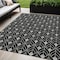 Homeroots 5' X 8' Black And Ivory Geometric Washable Indoor Outdoor Area Rug 596004 - alternate 1