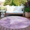 Homeroots 8' Plum And Purple Round Abstract Washable Indoor Outdoor Area Rug 616324 - alternate 4
