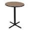 Regency Round Cain Small X-Base Cafe Table, 30 in W, 30 in L, Noble Oak TCB30RNDNO - alternate 1