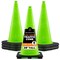 Xpose Safety Traffic Safety Cone, 28 in, Premium PVC, No Collar, Lime Green, 8 pk LTC28-8-X-S - alternate 1