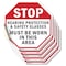 Signmission Stop Hearing Protection & Safety Gl, 4 inch X 4 inch, Vinyl Decal, 5PK OC-D-5PACK-4-220 - alternate 1