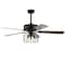 Jonathan Y Asher 52" 3-Light Industrial Metal/Wood LED Ceiling Fan With Remote, Forged Black JYL9603A - alternate 1
