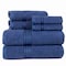 Lavish Home 6 Piece Bathroom Towels Set 100% Cotton with 2 Wash Cloths, 2 Hand Cloths, and 2 Bath Towel, Navy 67-0016-BLA - alternate 4