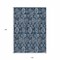 Homeroots 10' X 14' Navy Blue And Denim Blue Damask Washable Indoor Outdoor Area Rug 588189 - alternate 5