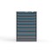 Strong Hold 8 drawer cabinet - (4x 3ft, 2x 4ft, 2x 5ft) - Blue accents - Electronic Lock S3044-PPRAS-0801FS - alternate 1