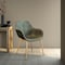 Leisuremod Markley Modern Leather Dining Arm Chair with Gold Metal Legs, Olive Green ECG26G - alternate 8