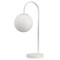 Jonathan Y Arco 18.25" Minimalist Mid-Century Arched Metal/Glass LED Table Lamp with Frosted Globe Shade, White JYL6010E - alternate 5