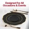 Smarty Had A Party 7.5" Black with Gold Rim Round Blossom Disposable Plastic Appetizer/Salad Plates (120 Plates), 120PK 4847BG-CASE - alternate 6
