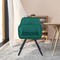 Homeroots Tufted Green And Black Velvet and Metal Dining Arm Chair 521274 - alternate 3