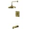 Kingston Brass Single-Handle Pressure Balanced Tub and Shower Faucet, Antique Brass KB6143AX - alternate 1