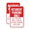 Signmission Resident Parking Only All Visitors Must Park In Vi, 18'' X 24'' 2 Signs, Heavy Gauge Aluminum, 2PK A-1824-2PACK-24768 - alternate 1
