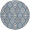 Homeroots 8' Navy Blue Ivory And Taupe Round Floral Medallion Washable Indoor Outdoor Area Rug 614607 - alternate 4