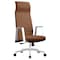 Leisuremod Aleen High-Back Office Chair in Upholstered Leather and Iron Frame with Swivel and Tilt, Dark Brown AOT19DBRL - alternate 1