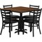 Flash Furniture Square Walnut Table, Blk Seat, Square, X-Base, 36", Laminate Top, Wood Grain HDBF1016-GG - alternate 1