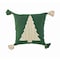 Homeroots 18" Green And Ivory Cotton Christmas Tree Throw Pillow with Tassels 719250 - alternate 3