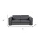 Homeroots 71in Dark Gray and Silver Italian Leather Loveseat 720478 - alternate 3