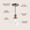 Jonathan Y Cleo 5.5" Adjustable Metal/Glass LED Pendant, Brass Gold JYL3518B - alternate 7