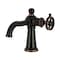 Kingston Brass One-Handle Single-Hole Bathroom Faucet with Knurled Handle and Push Pop-Up Drain, Naples Bronze KS354RKZNB - alternate 1