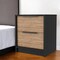 Homeroots 19" Black And Natural Wood Two Drawer Nightstand 534905 - alternate 1