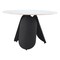 Homeroots 48" White and Black Faux Marble and Steel Pedestal Base Round Top Dining Table 564987 - alternate 9