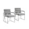 Homeroots Set of Two Tufted Gray And Silver Metallic Upholstered Faux Leather Dining Arm Chairs 545059 - alternate 6