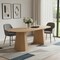 Homeroots 79" Natural Solid Wood Double Pedestal Base Oval Dining Table 721125 - alternate 4