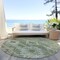 Homeroots 8' Olive Green And Fern Green Round Southwestern Washable Indoor Outdoor Area Rug 588716 - alternate 5