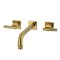 Kingston Brass Two-Handle Wall Mount Tub Faucet with Knurled Handle, Brushed Brass KS6027KNL - alternate 1